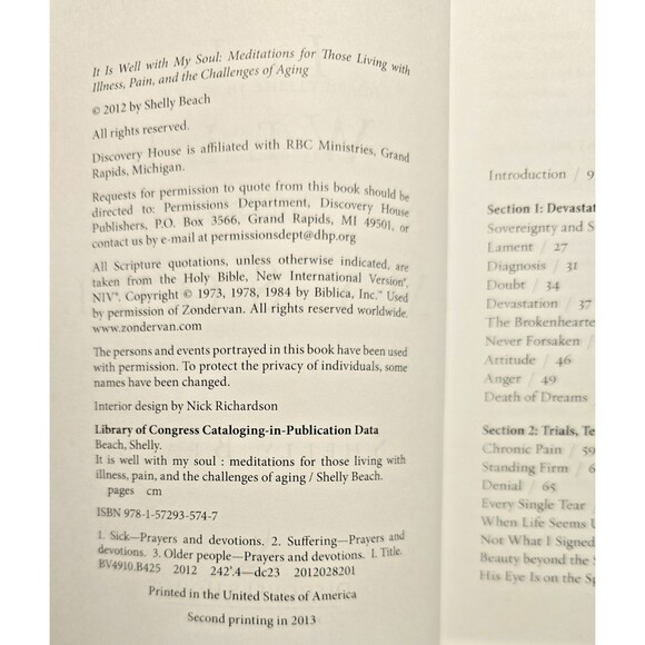It Is Well with My Soul: Meditations for Those Living with Illness, Pain, - GOOD - Picture 2 of 7
